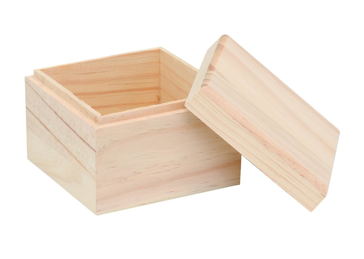 Holzbox Quadrat 10,5x10,5x8cm